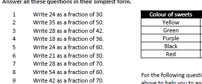 Write one number as a fraction of another, write ratios, simplify ratios, write ratios in the form 1:n